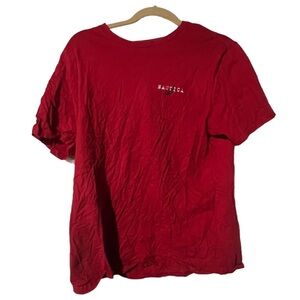 Nautica Mens Graphic Tee Red Size Medium